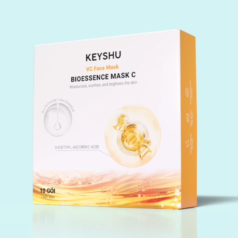 Bioessence Mask C - Vitamin C Sheet Mask | Hydrating, Soothing, Brightening | 10 Sheets x 30ML