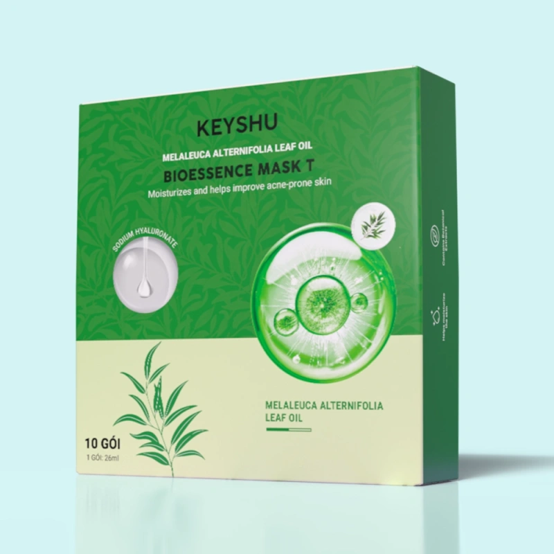 Bioessence Mask T - Tea Tree Sheet Mask | Helps Reduce Acne, Control Oil and Soothe Skin | 10 Sheets x 26ML